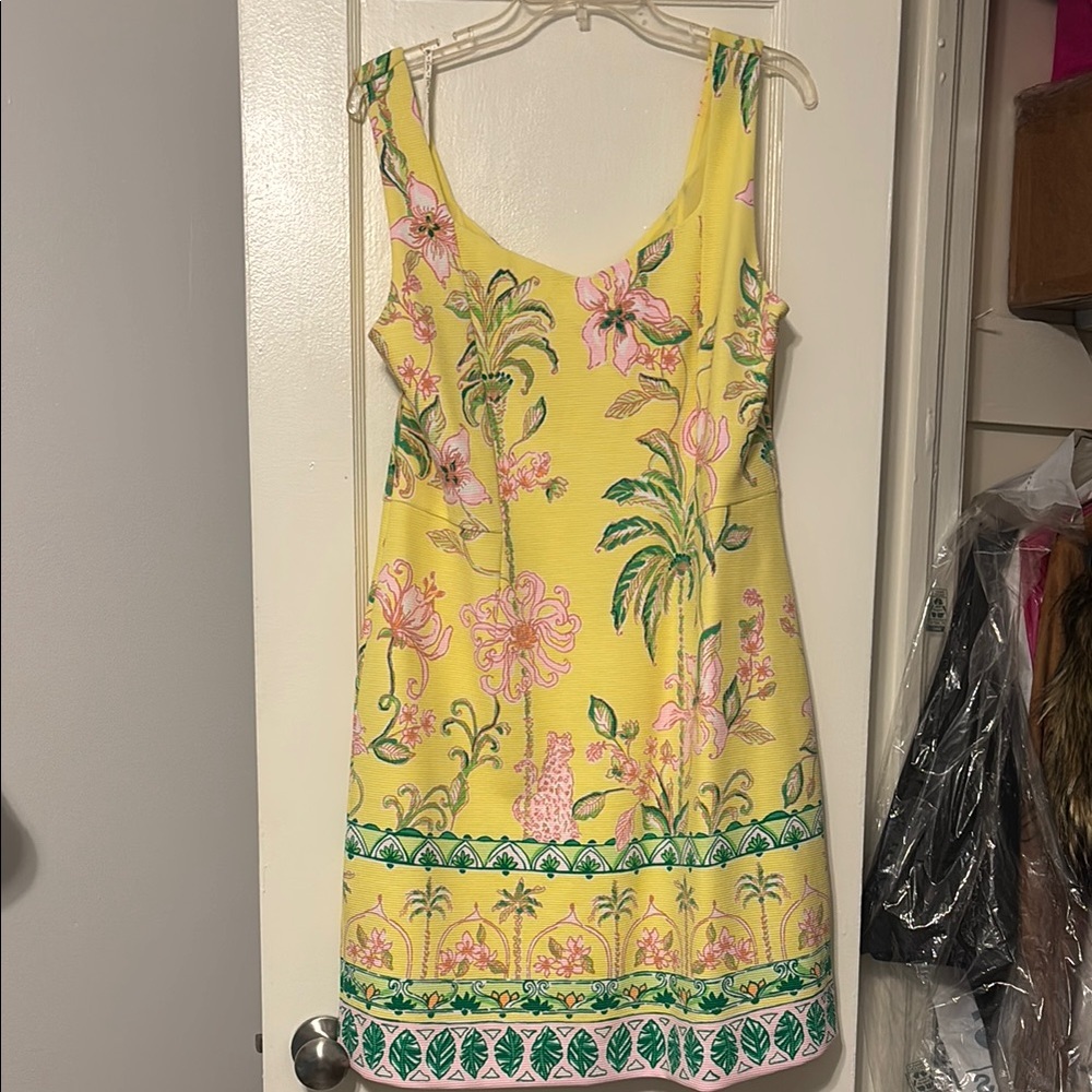 Lilly Pulitzer Yellow Mini Dress with Pink and Green Accents